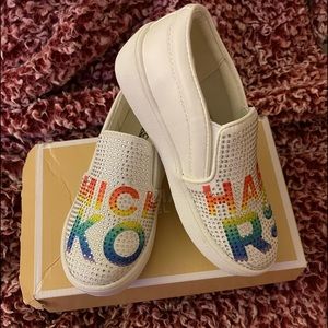 Brand new MK toddler girls slip ons.